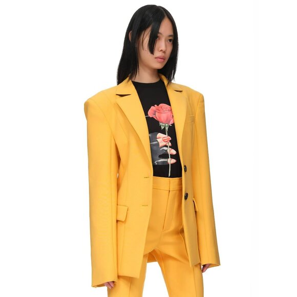 Kwaidan Editions Lemon Yellow Tailored Blazer Jacket Olivia Wilde Style Bright - Picture 4 of 16